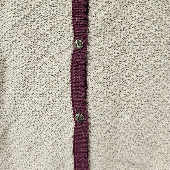 Vtg 80’s Christopher & Banks Tan Wool Ramie Embroidery Bird Cardigan Sz XL - Picture 4 of 9